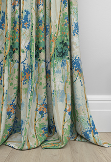 Silver Birch, Sapphire - Made to Measure Curtains